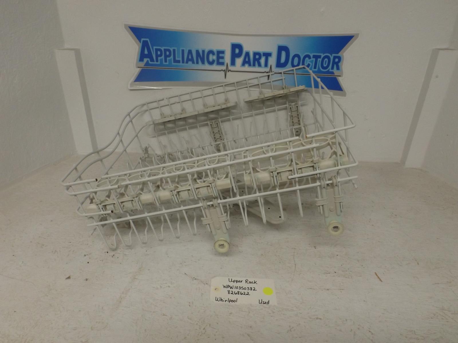 Whirlpool Dishwasher WPW10350382 8268622 Upper Dish Rack Used Whirlpool Dishwasher WPW10350382 8268622 Upper Dish Rack Used